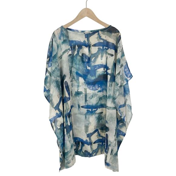 NWT Bryn Walker Blue, White, Cream Abstract Print Tunic Top Size XS - Picture 2 of 7